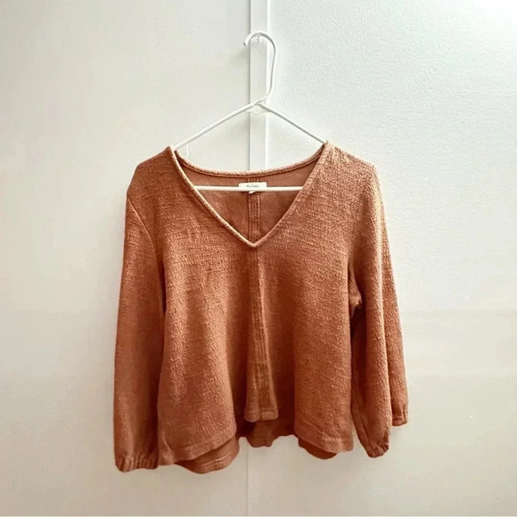 Madewell Rust Orange Full Length Textured Top SIze XS - Picture 2 of 5